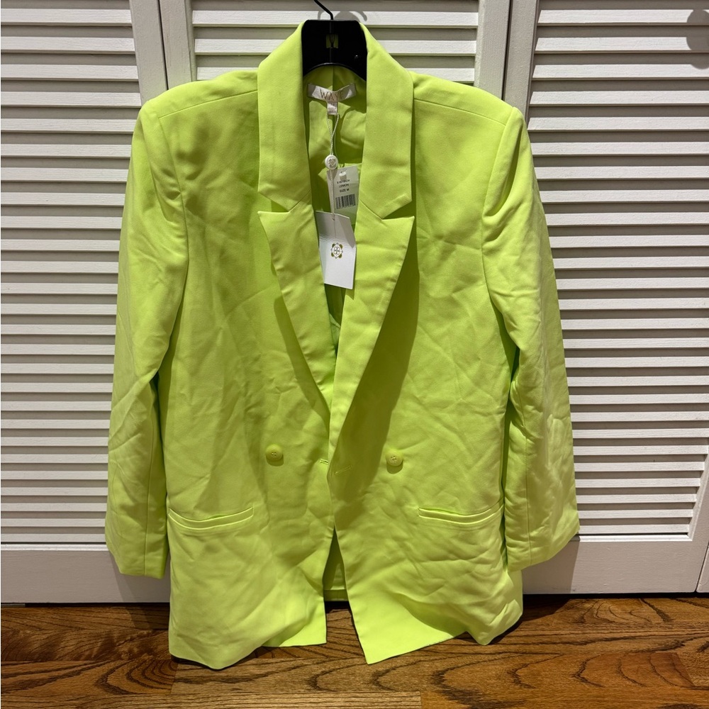 Vibrant Neon Yellow Blazer